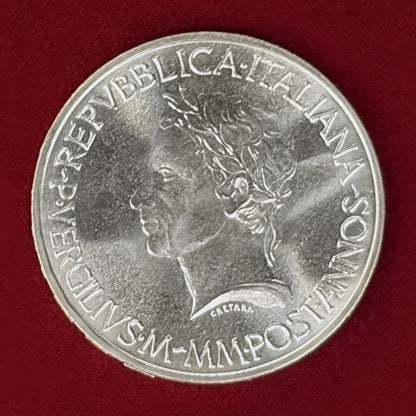 【イタリア】ウェルギリウス没後2000周年記念 500リラ 銀貨 1981［B-0001177］