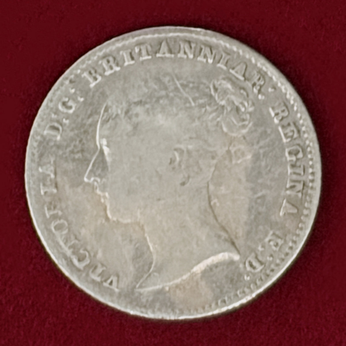 【イギリス】4ペンス 銀貨 1845［B-0001183］