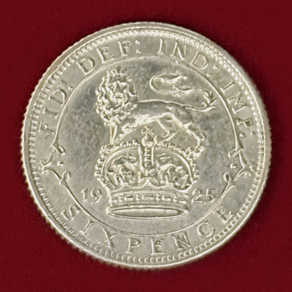 【イギリス】6ペンス 銀貨 1925［B-0001185］