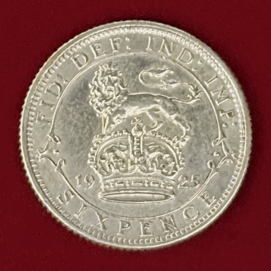 【イギリス】6ペンス 銀貨 1925［B-0001185］