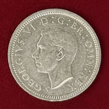 【イギリス】6ペンス 銀貨 1942［B-0001186］