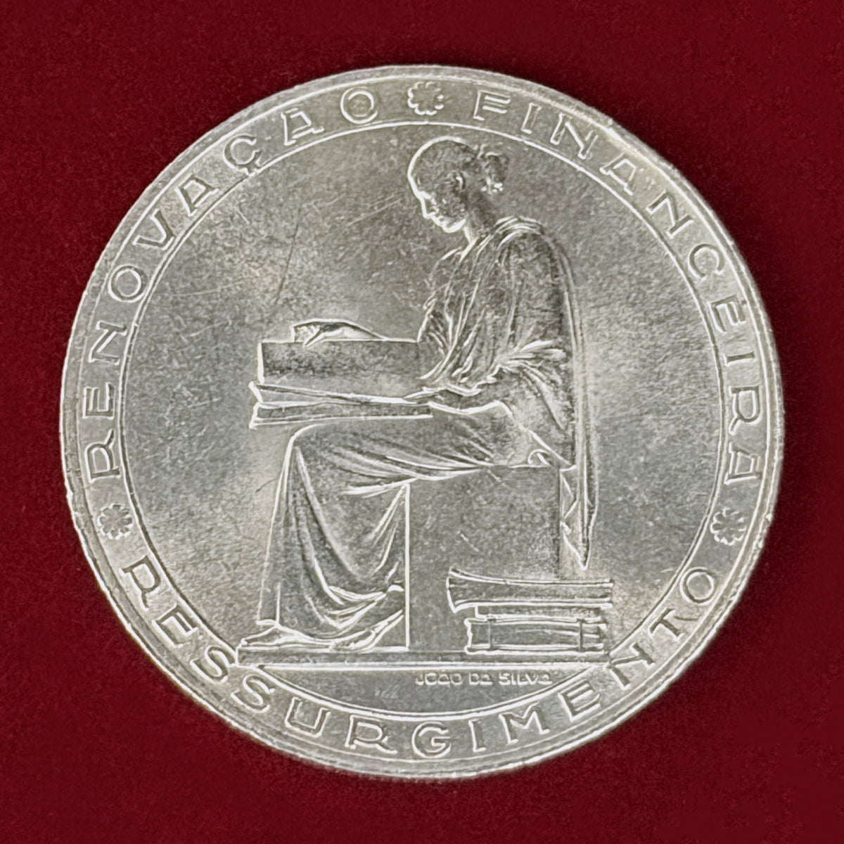 【ポルトガル】財政改革25周年記念 20エスクード 銀貨 1953［B-0001187］