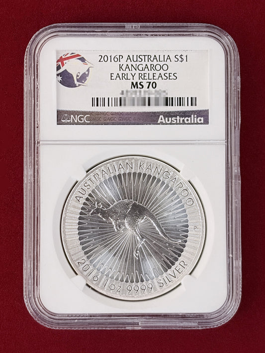【オーストラリア】カンガルー 1ドル 銀貨 2016P NGC MS 70［B-0001195］