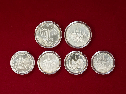 [Russia] Silver coin set commemorating the 1977 Moscow Olympics, set of 6 [C-0000046]