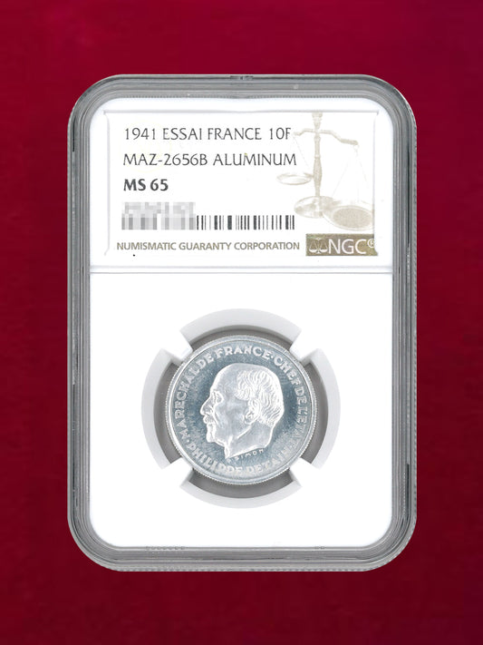 [France] 10 Franc Aluminum Coin ESSAI NGC MS65 [C-0000054]