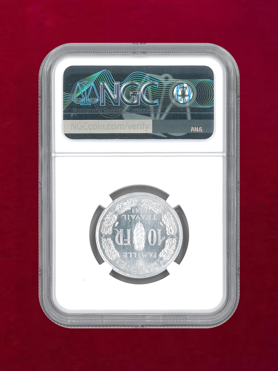 フランス】10フラン アルミ貨 ESSAI NGC MS65［C-0000054］ – ワールド