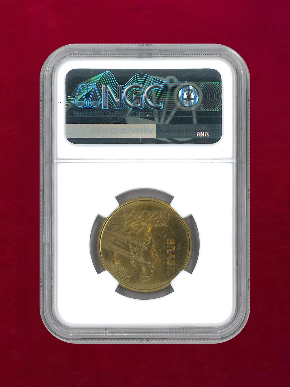 ブラジル】300クルゼイロ 黄銅貨 1972 PROVA NGC MS64［C-0000067