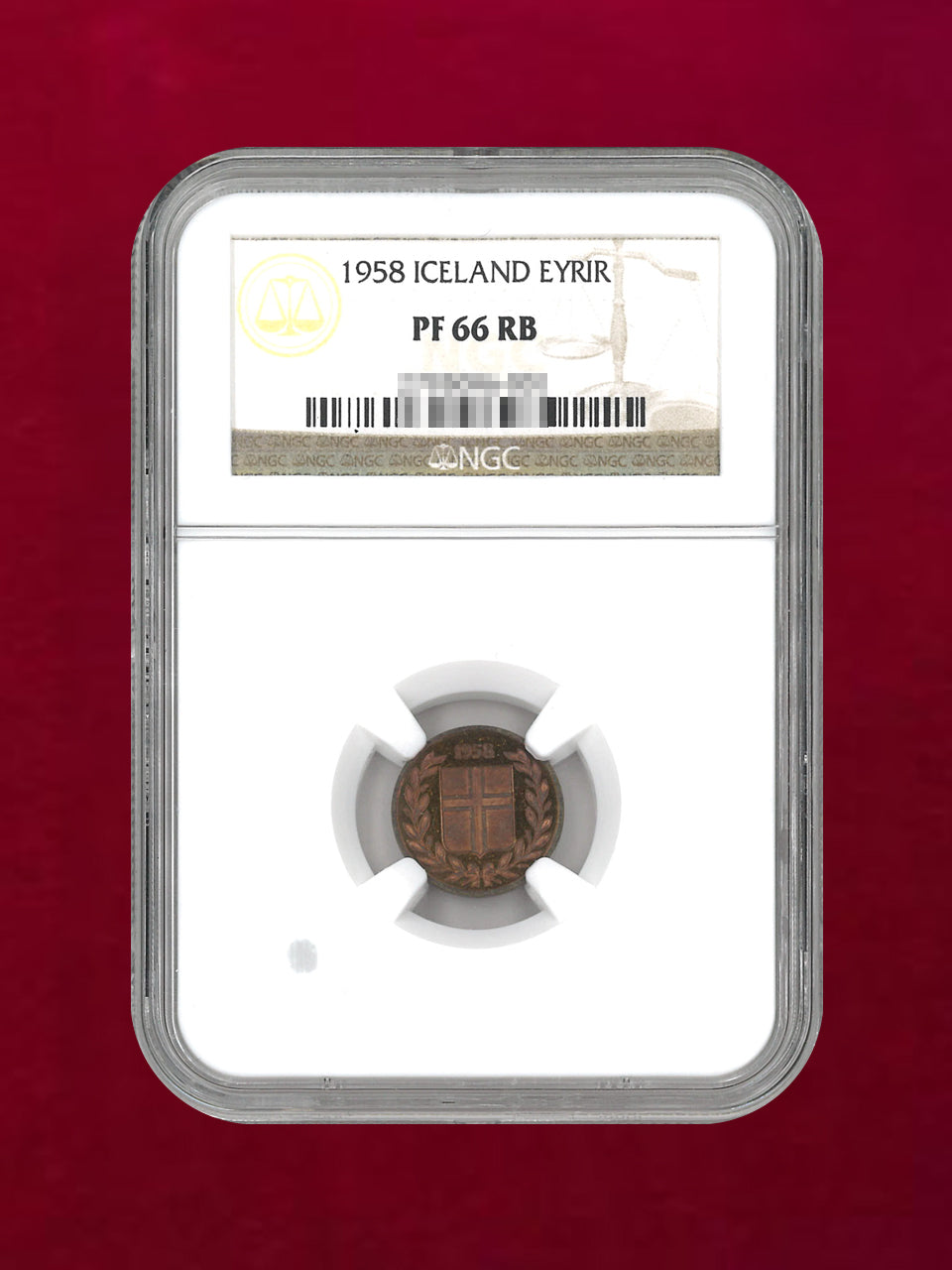 [Iceland] Oiral Bronze Coin 1958 NGC PF66 RB [C-0000075]