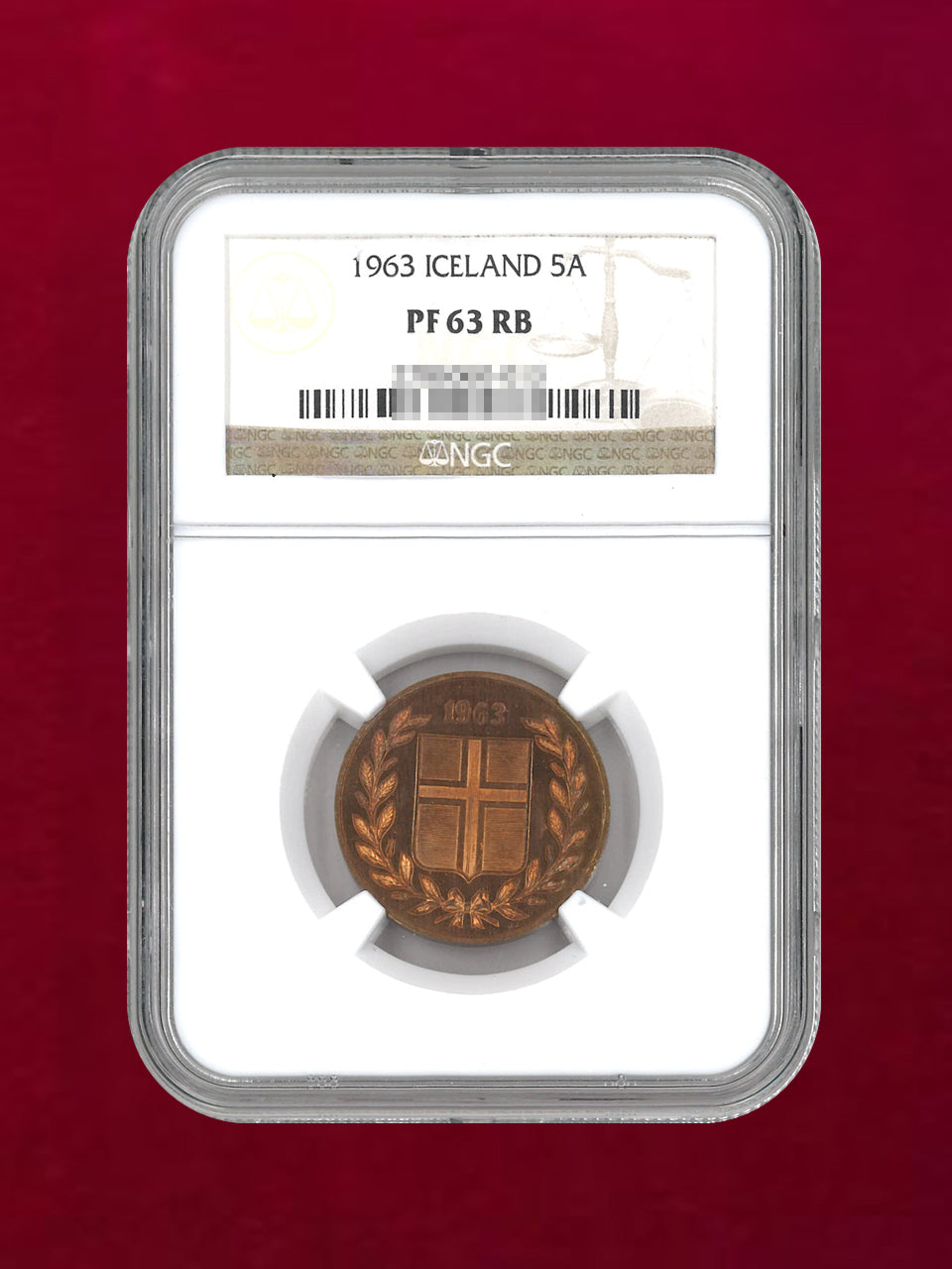 [Iceland] 5 Oral Bronze Coin 1963 NGC PF63 RB [C-0000079]