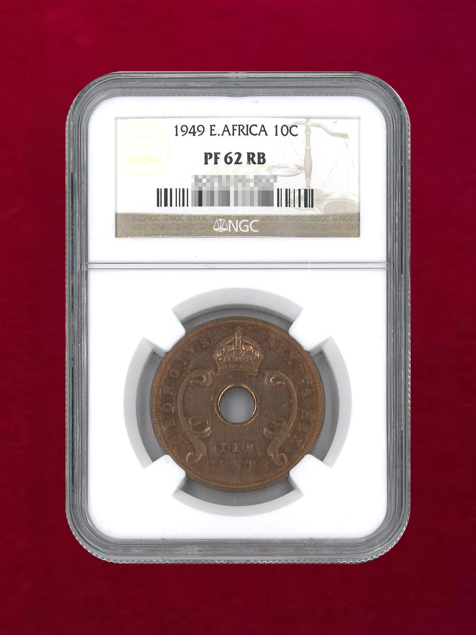 【東アフリカ】10セント青銅貨 1949 NGC PF62 RB［C-0000081］