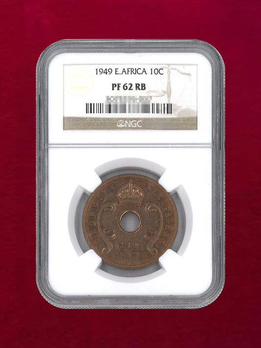 【東アフリカ】10セント青銅貨 1949 NGC PF62 RB［C-0000081］