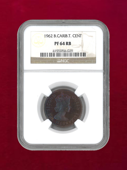 【イギリス領カリブ連邦】セント青銅貨 1962 NGC PF64 RB［C-0000082］