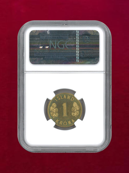 【アイスランド】クローナ アルミ青銅貨 1963 NGC PF66［C-0000083］