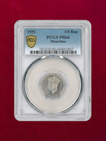 [Mauritius] 1/4 rupee copper-nickel coin 1951 PCGS PR66 [C-0000120]