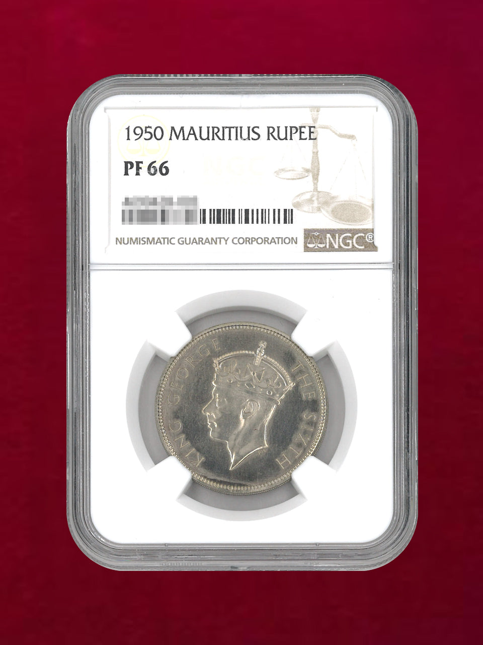 [Mauritius] Rupee Copper-Nickel Coin 1950 NGC PF 66 [C-0000123]