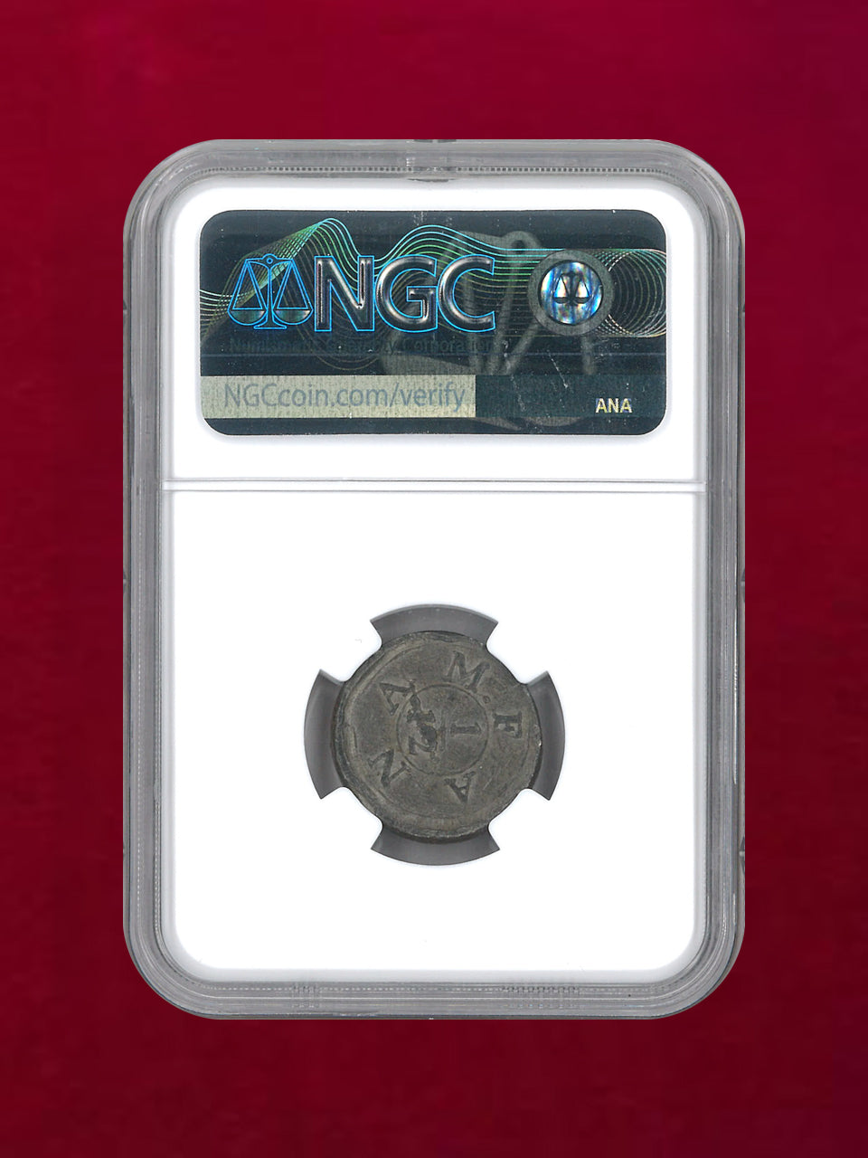 [Ceylon] Fanam Copper Coin 1815 NGC AU DETAILS EDGE DAMAGE [C-0000131]