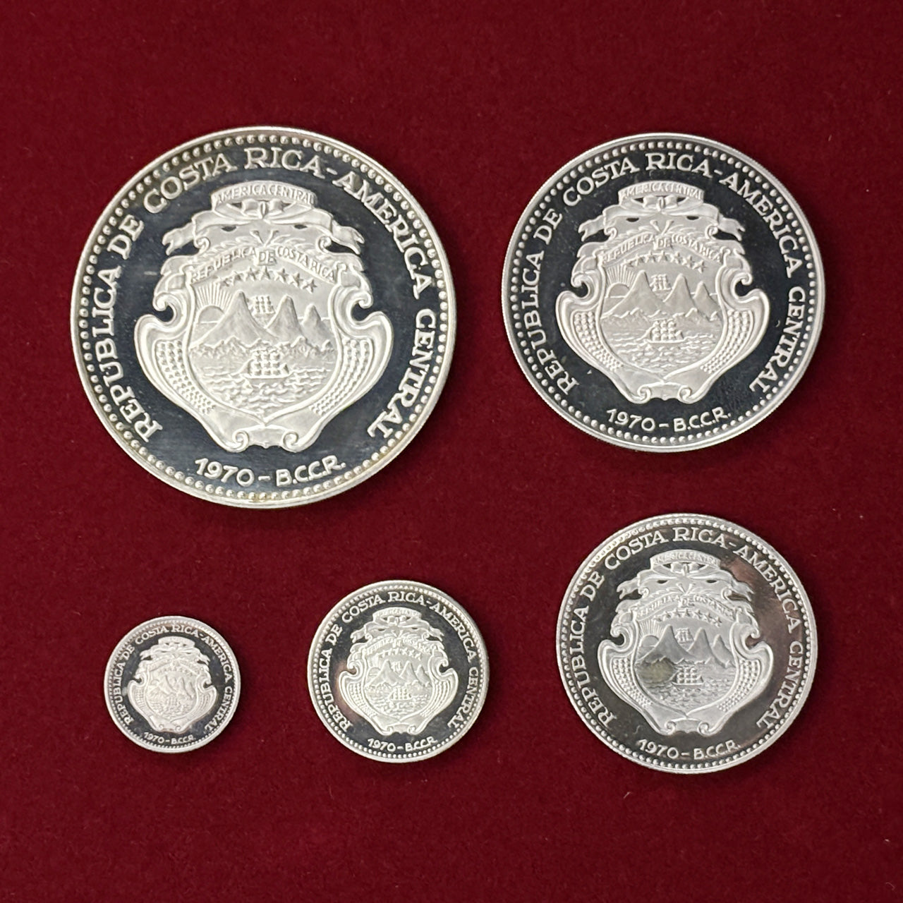 [Costa Rica] Proof set of 5, 1970 [C-0000132]