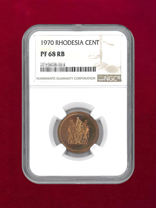 【ローデシア】セント 青銅貨 1970 NGC PF 68 RB［C-0000149］