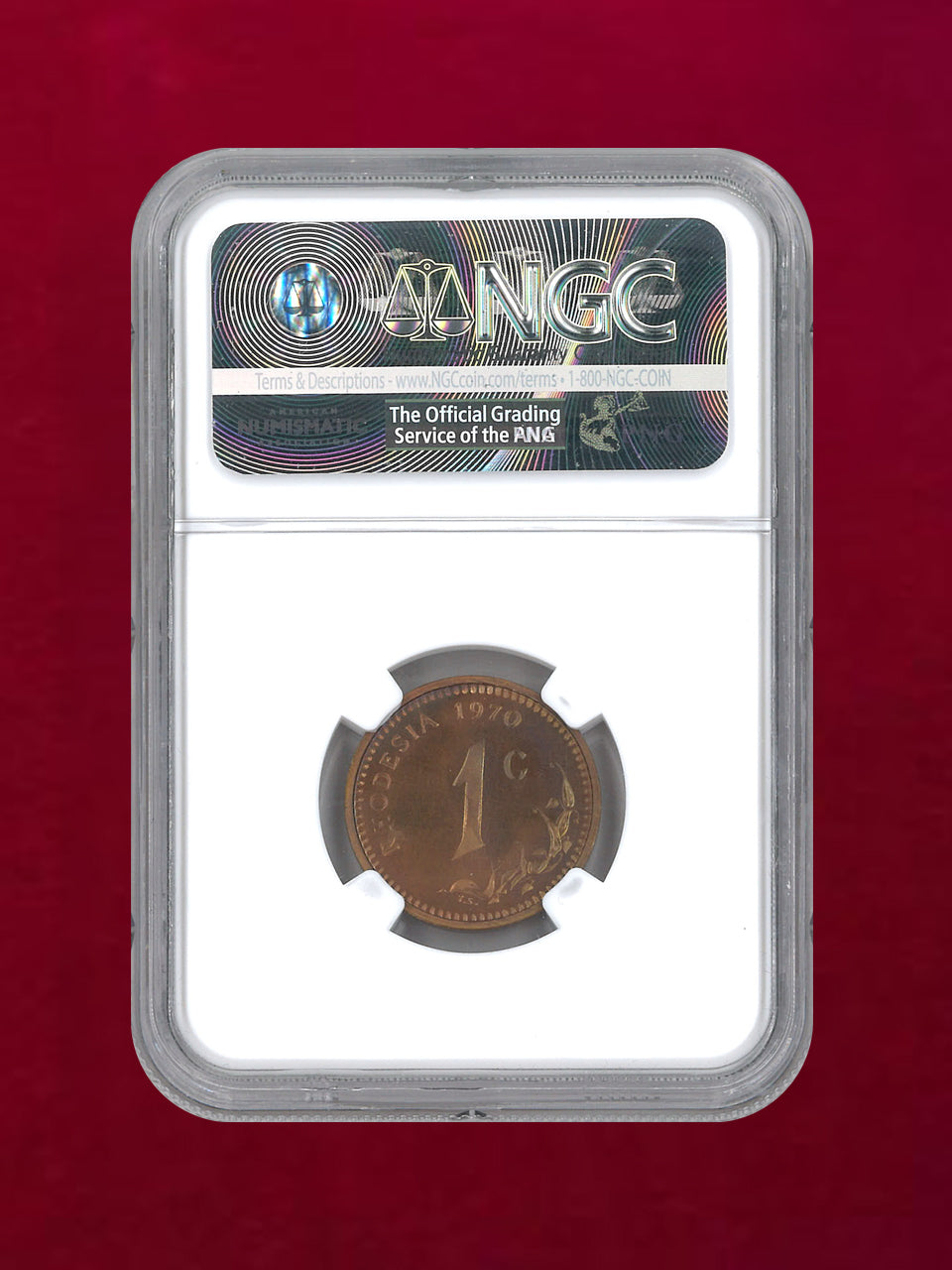 【ローデシア】セント 青銅貨 1970 NGC PF 68 RB［C-0000149］