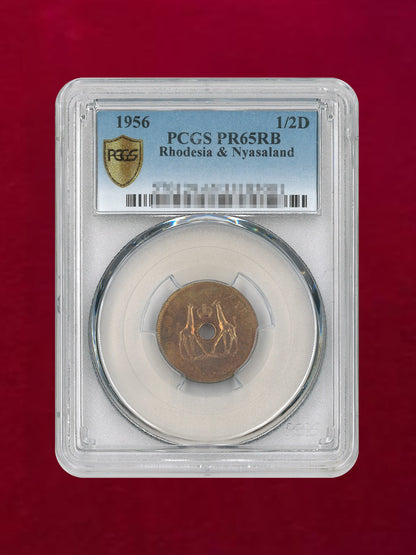 [Federation of Rhodesia and Nyasaland] 1/2 penny bronze coin 1956 PCGS PR65RB [C-0000151]