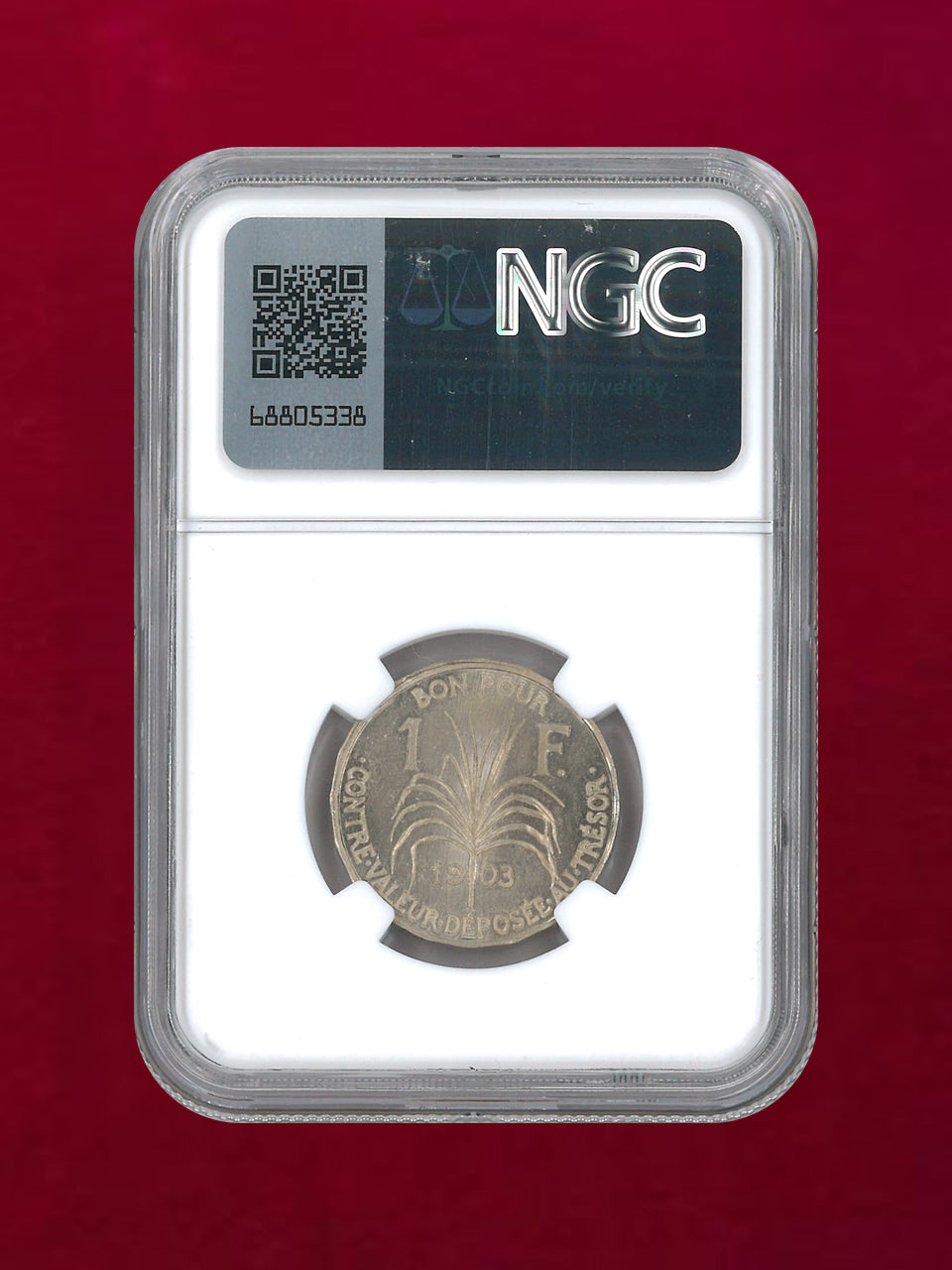 【グラドループ】フラン 白銅貨 PIEFORT 1903 NGC SP 65［C-0000158］