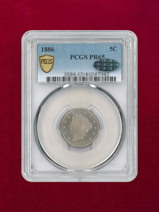 【アメリカ】5セント 白銅貨 1886 PCGS PR65［C-0000162］