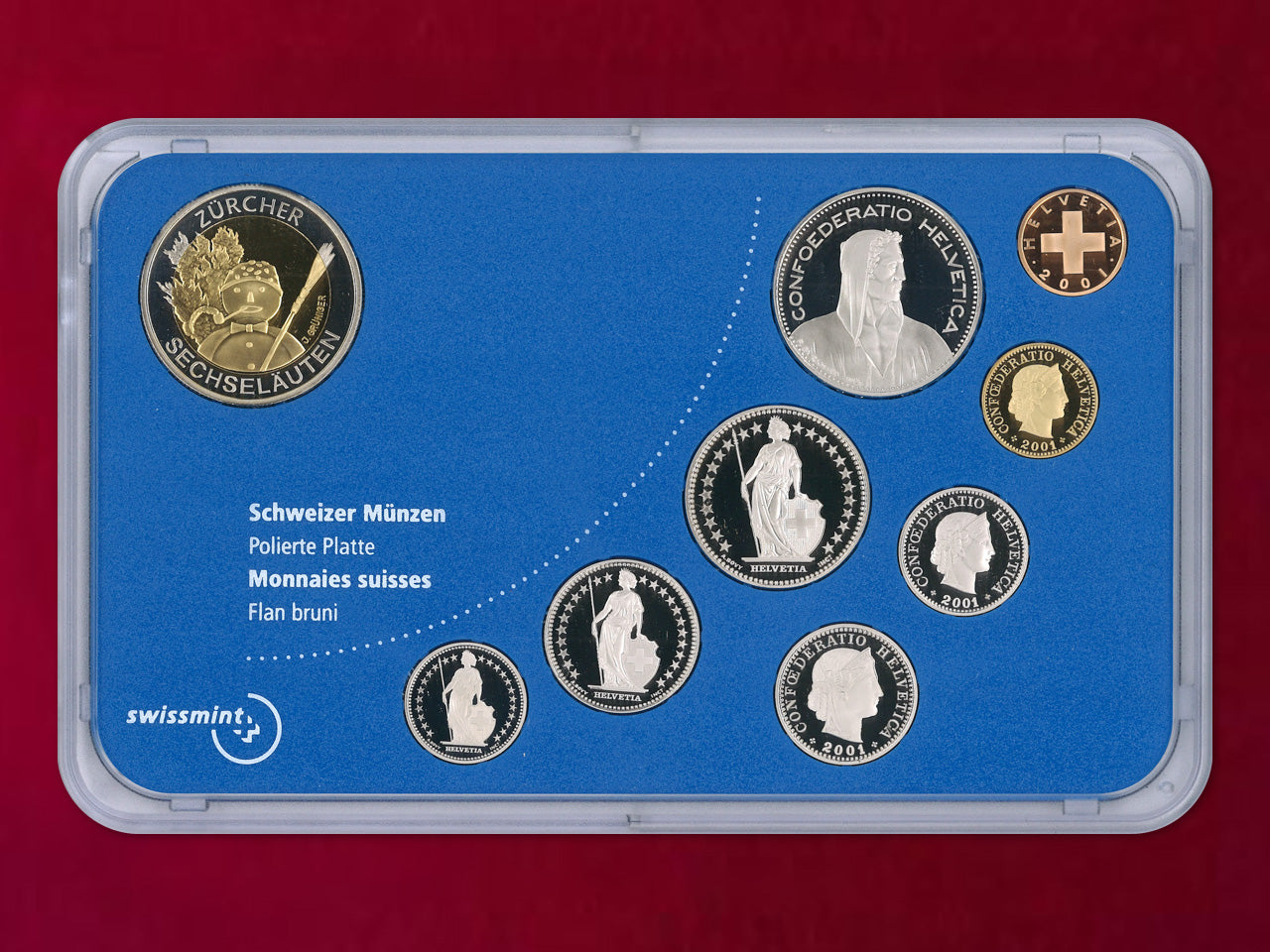 スイス】プルーフセット 9枚組 2001［C-0000246］ – ワールドコインズ