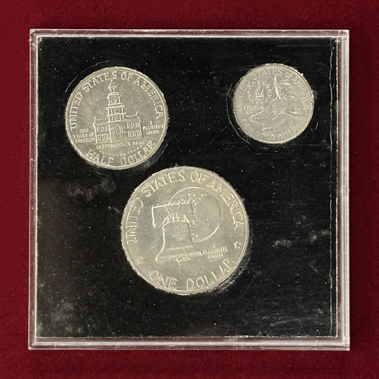アメリカ】アメリカ合衆国建国200年記念コインセット 3枚組［C
