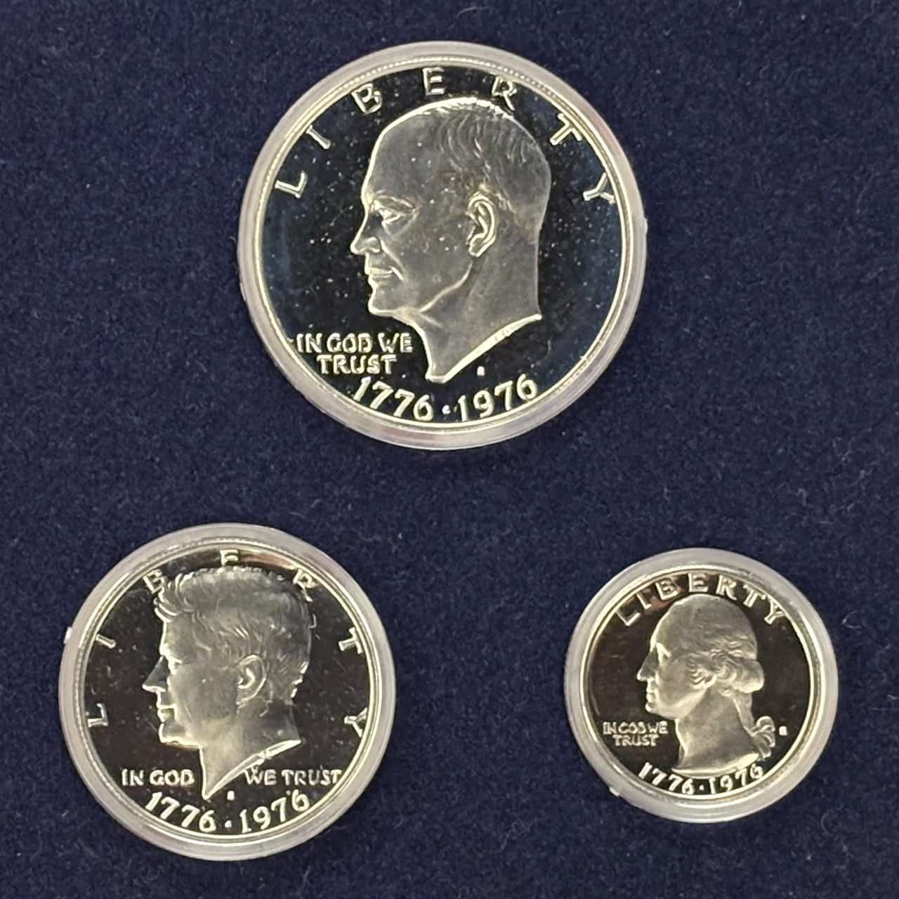 【アメリカ】アメリカ独立200周年記念 プルーフセット 3枚組 1976［C-0000585］