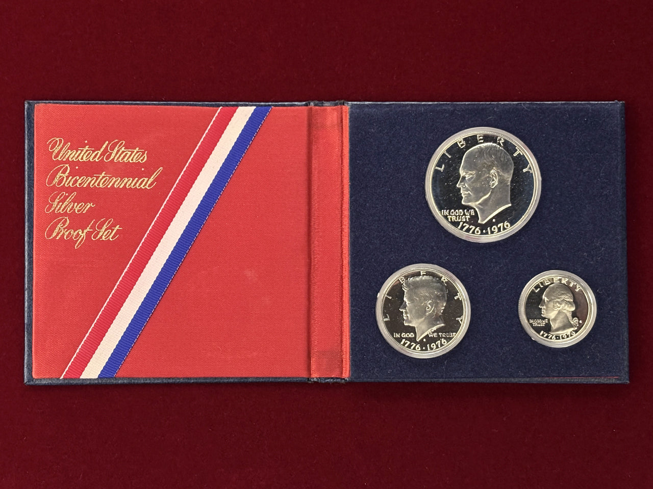 【アメリカ】アメリカ独立200周年記念 プルーフセット 3枚組 1976［C-0000585］