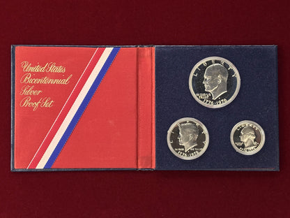 【アメリカ】アメリカ独立200周年記念 プルーフセット 3枚組 1976［C-0000585］