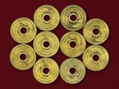 [Japan] 5 yen brass coin, set of 10, 1989 (Showa 64) [C-0000592]