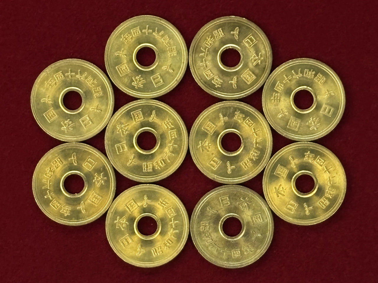 [Japan] 5 yen brass coin, set of 10, 1989 (Showa 64) [C-0000592]