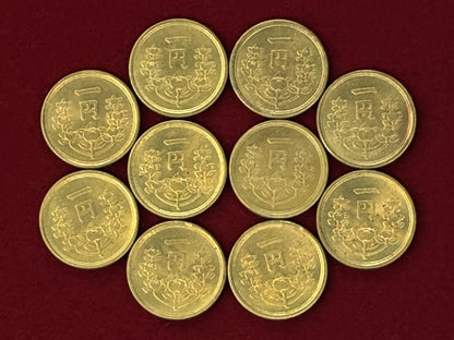 [Japan] 1 yen brass coin, set of 10, 1949 [C-0000597]