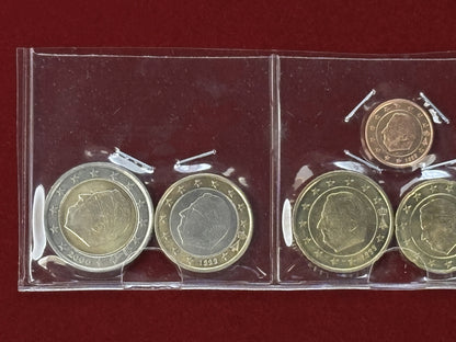 Belgium Euro Coin Set of 8, 1999-2000 [C-0000627]