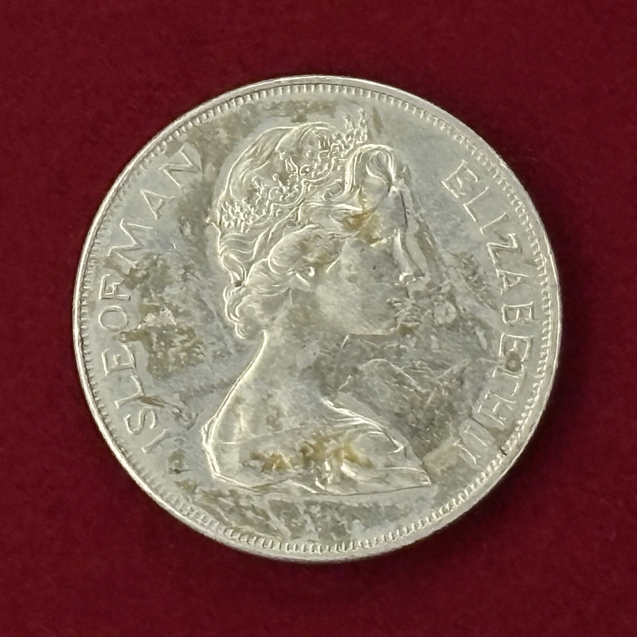 [Isle of Man] Elizabeth II 25th Anniversary Crown Cupronickel Coin 1977 [C-0000668]