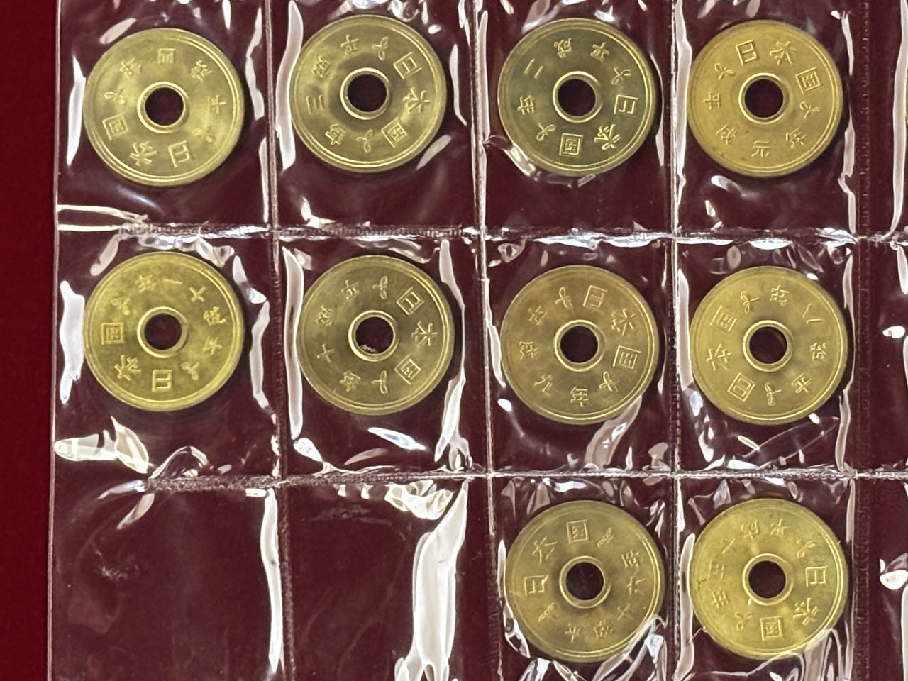 Japan] 5 yen brass coins, set of 19, Showa 62-Heisei 16 (1987-2004