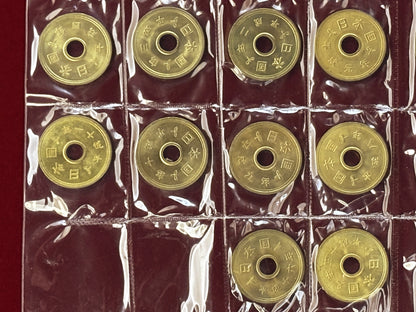 【日本】5円 黄銅貨 19枚組 昭和62-平成16(1987-2004)［C-0000683］