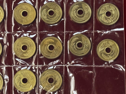 【日本】5円 黄銅貨 19枚組 昭和62-平成16(1987-2004)［C-0000683］