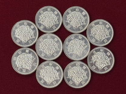 【日本】稲100円 銀貨 10枚組 昭和39(1964)［C-0000697］