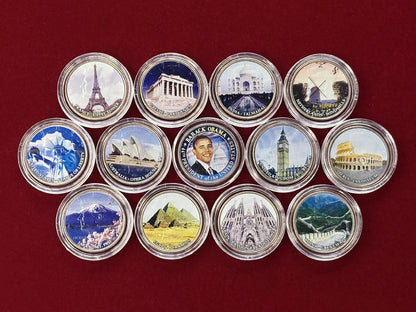 [USA] Color Print 50-Cent Cupronickel Coin, Set of 13 [C-0000703]