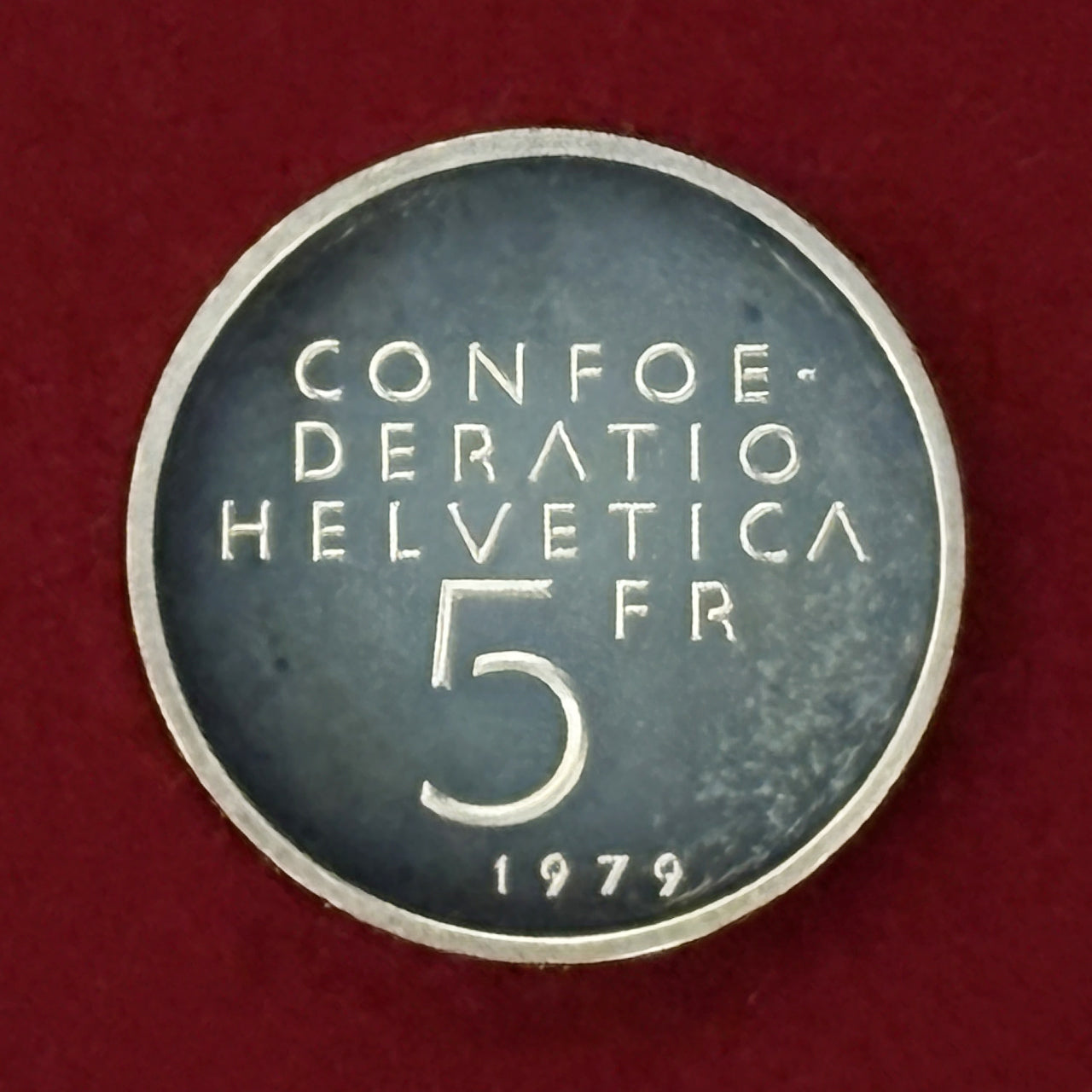 【スイス】アルバート・アインシュタイン生誕100周年記念 5フラン 白銅貨 プルーフ 1979［C-0000705］