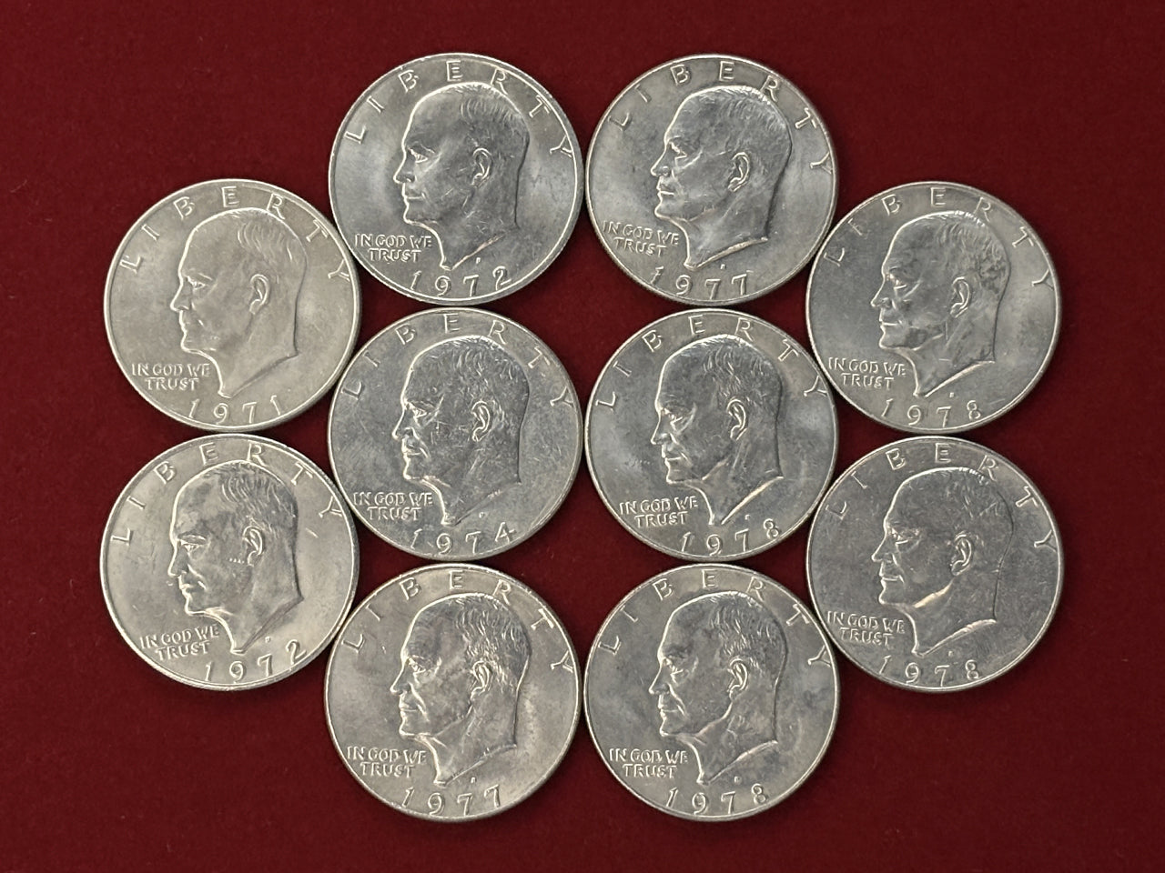 [USA] Eisenhower 1 Dollar Cupronickel Coin, Set of 10 [C-0000710]