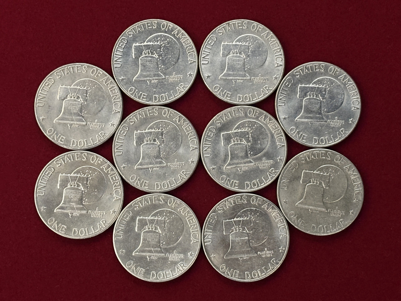 【アメリカ】建国200周年 アイゼンハワー 1ドル 白銅貨 10枚組 1976［C-0000712］