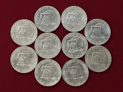 【アメリカ】建国200周年 アイゼンハワー 1ドル 白銅貨 10枚組 1976［C-0000712］
