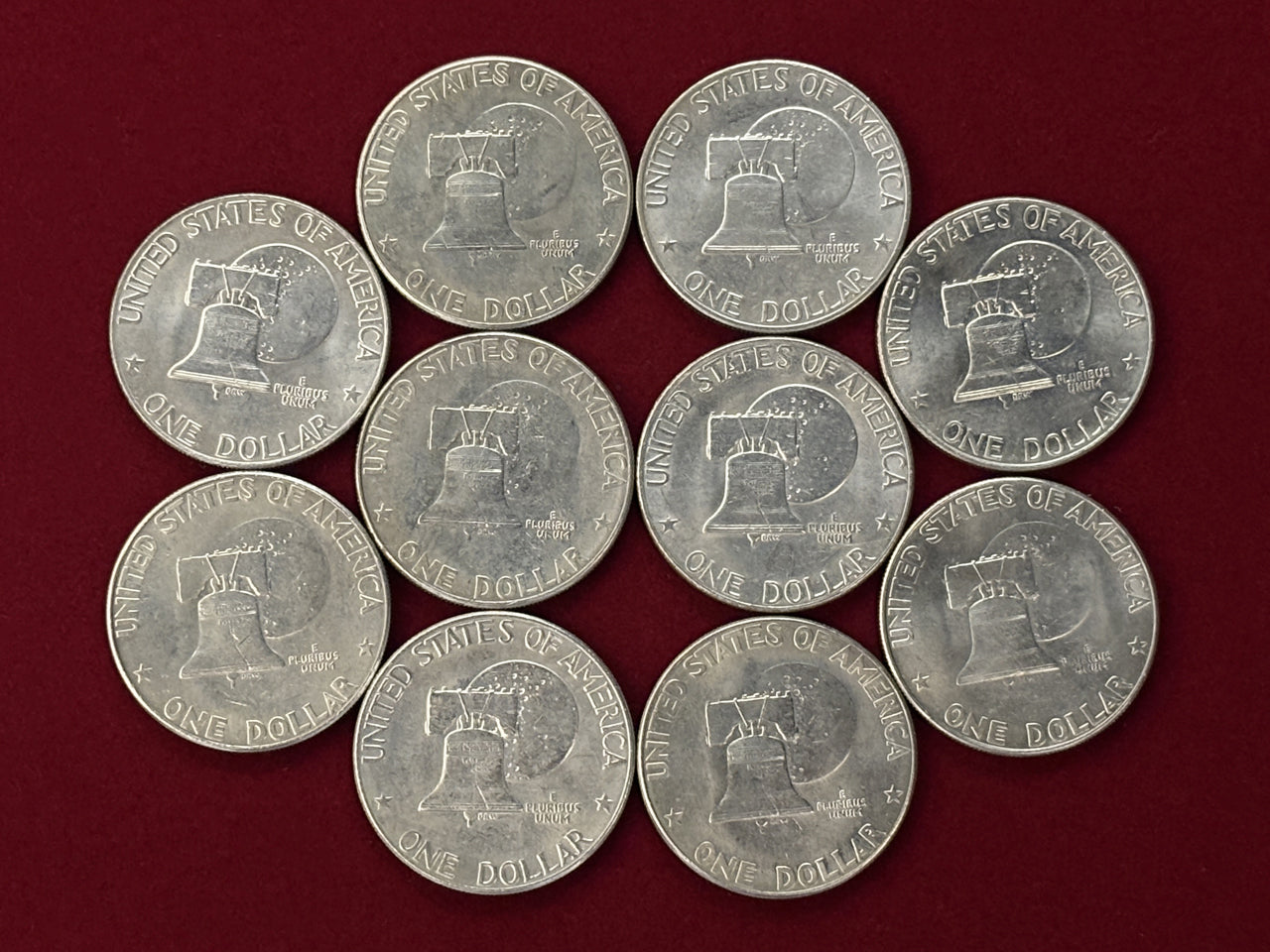 【アメリカ】建国200周年 アイゼンハワー 1ドル 白銅貨 10枚組 1976［C-0000713］