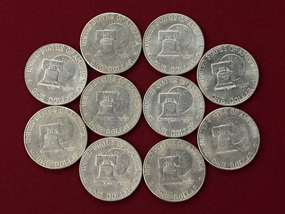【アメリカ】建国200周年 アイゼンハワー 1ドル 白銅貨 10枚組 1976［C-0000713］