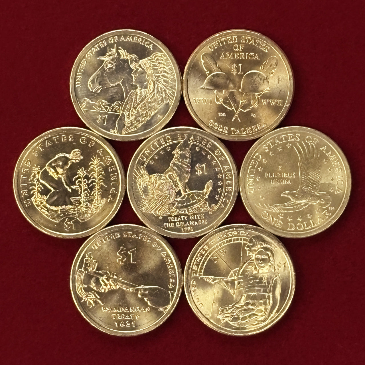 【アメリカ】サカガウィア 1ドル 硬貨 7枚組［C-0000714］