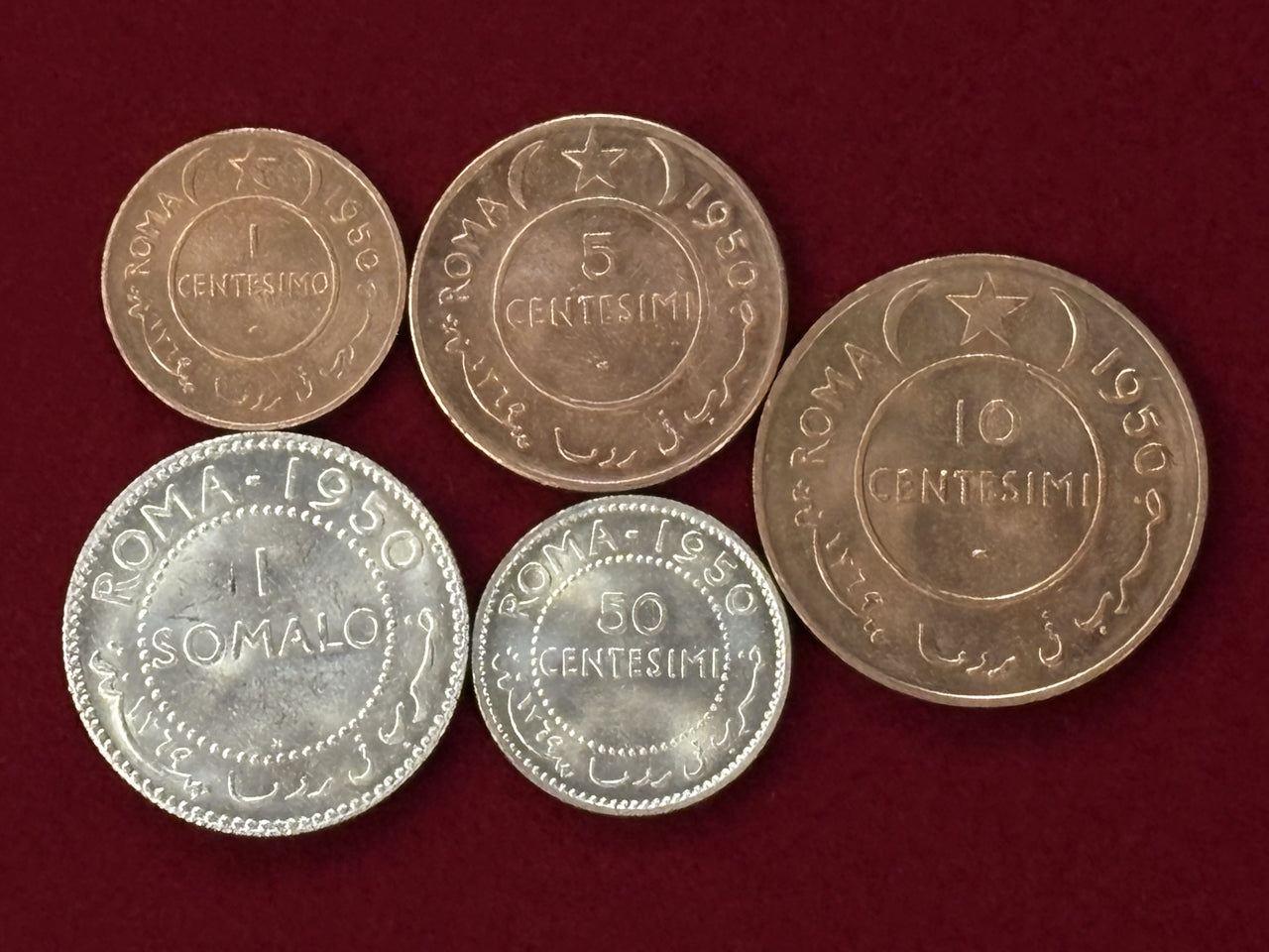 【ソマリア】コインセット 5枚組 1950［C-0000726］