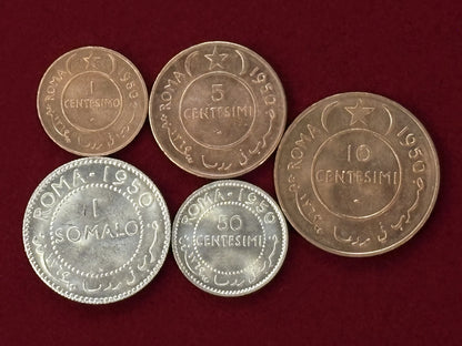【ソマリア】コインセット 5枚組 1950［C-0000726］